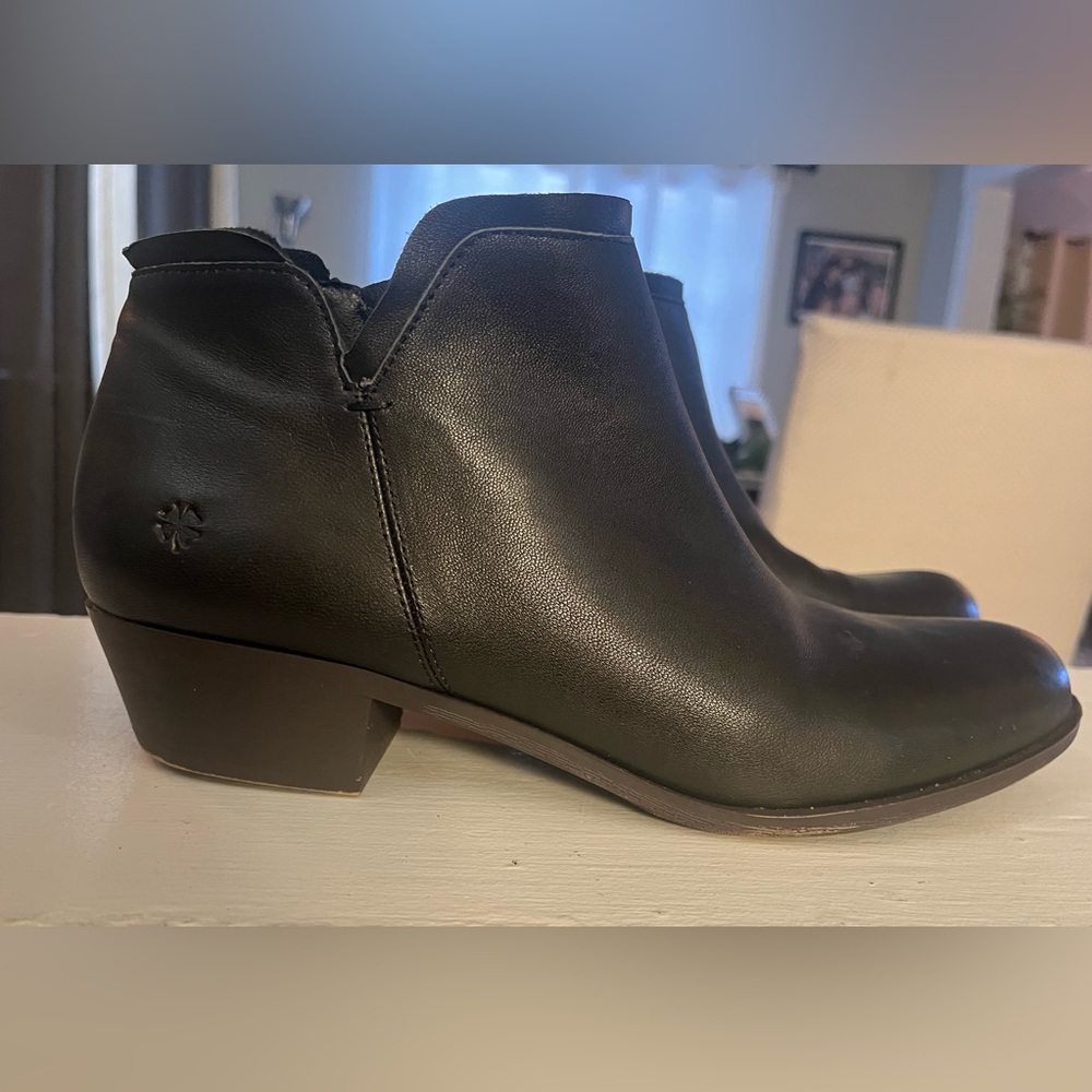 Lucky Brand Bittany Black Leather Ankle Booties